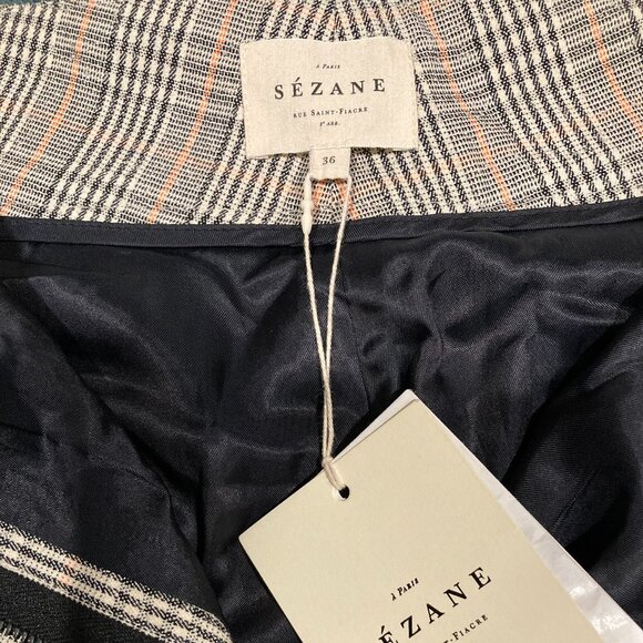 Sezane Marty Gray Plaid Trousers - Picture 6 of 9